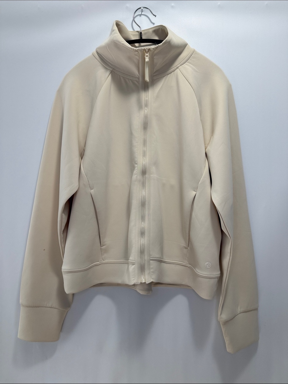 Apana Cream Full-Zip Bomber Jacket Yoga Activewear Women’s Medium